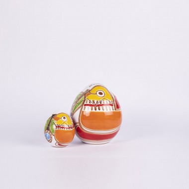 Uovo pasqua artigianale Scatola Folk Pappagallo ceramiche de simone Uovo pasqua artigianale Scatola Folk Pappagallo ceramiche de simone